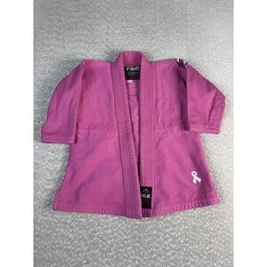 Fuji Kimonos BJJ Brazilian Jiu Jitsu Kimono Gi Jacket Girls XS Top Pink Ribbon